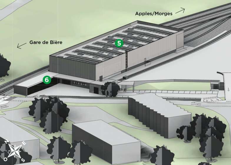 Gare de Bière illustration 3D du secteur atelier